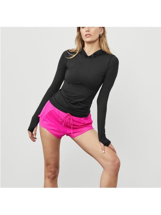 ALO Yoga Tops - Alo Yoga Alosoft Hooded Runner Long Sleeve Black Athletic Top Size Small